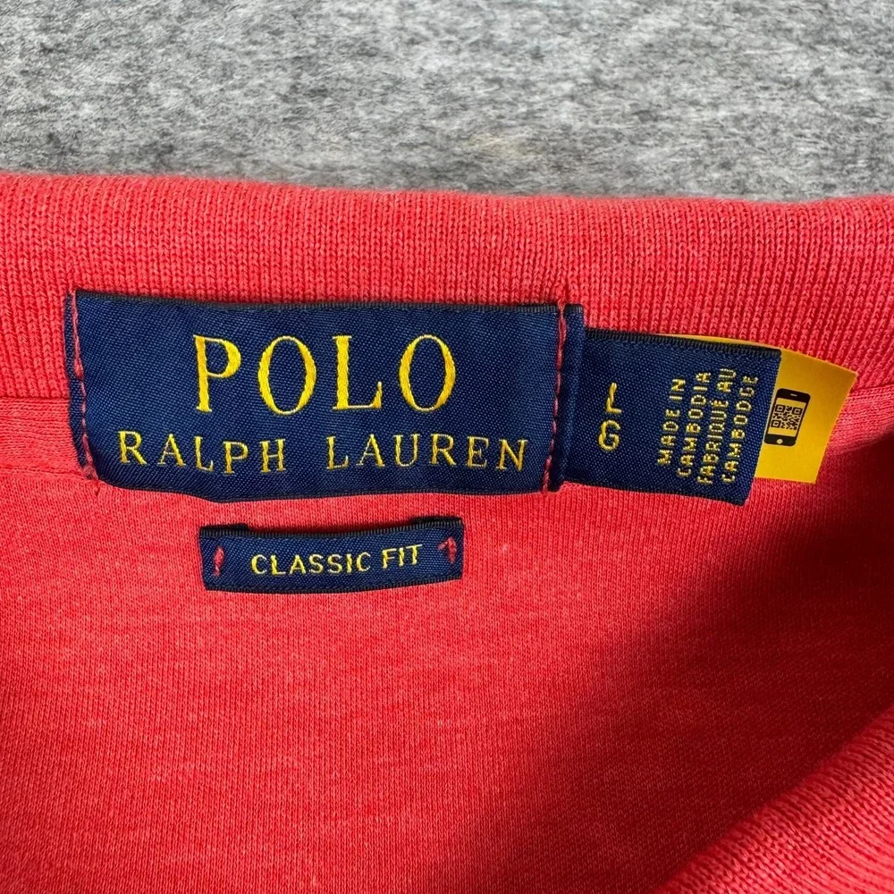 Polo Ralph Lauren Classic Fit Soft Polo Shirt Cotton Pink Mens Large L
